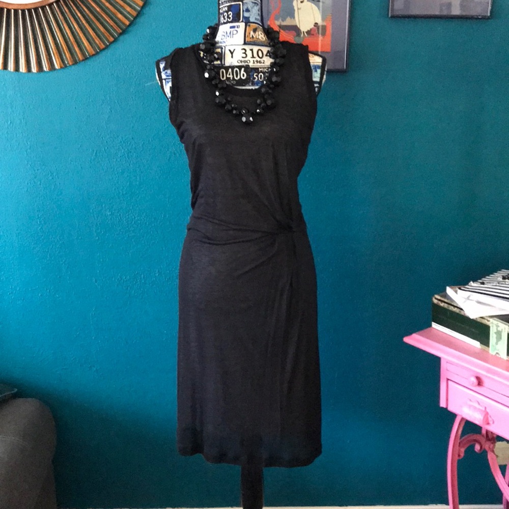 CAPOTE Faux Wrap Black Dress